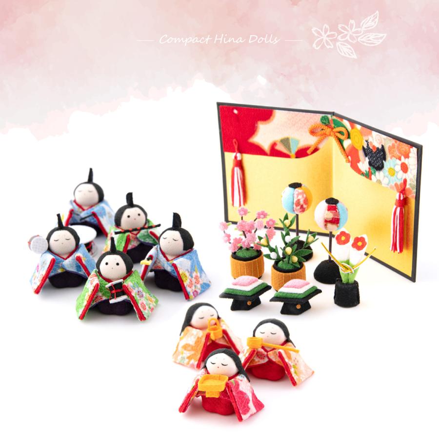 リュウコドウ 雛人形 ひな人形 コンパクト おしゃれ お雛様 ちりめん