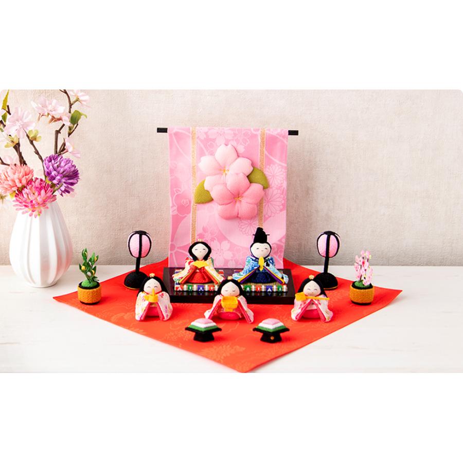 雛人形 ひな人形 コンパクト おしゃれ お雛様 雛 ちりめん 花几帳