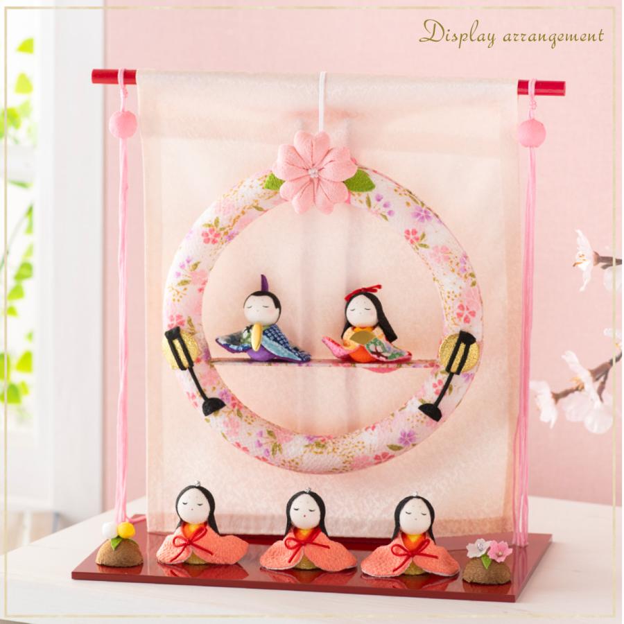 リュウコドウ 雛人形 コンパクト お雛様 雛 ひな人形 ちりめん 几帳