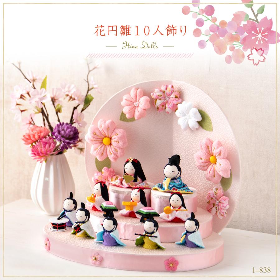 リュウコドウ 雛人形 ひな人形 お雛様 雛 ちりめん コンパクトミニ 花