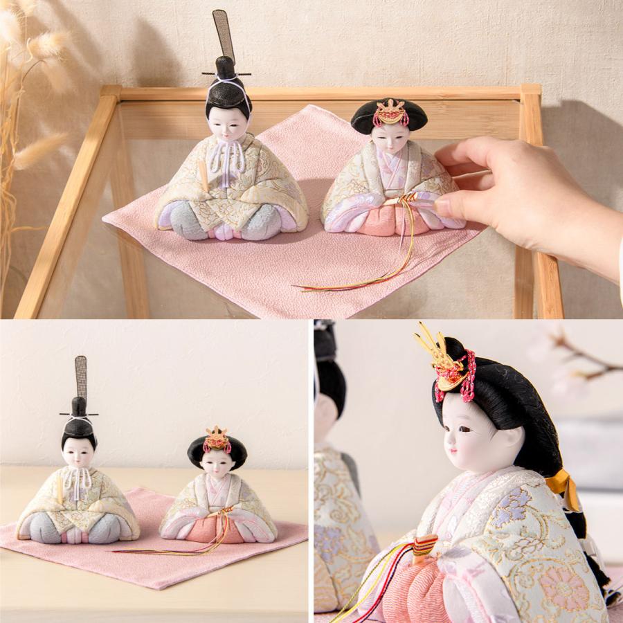 新作 雛人形 コンパクト モダン 白 おしゃれ 木目込み 木目込雛人形