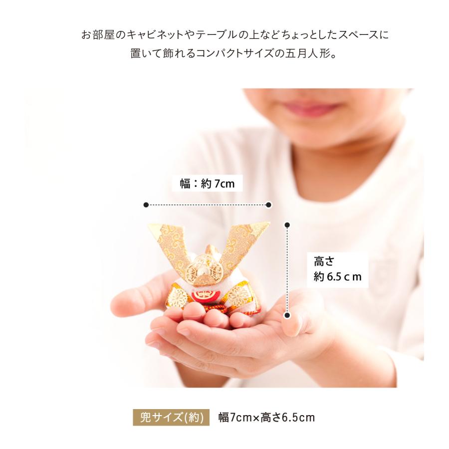 リュウコドウ 五月人形 兜 コンパクト こいのぼり ちりめん 金色兜飾り