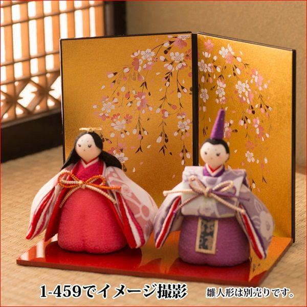 リュウコドウ 屏風 アートスタンド 蒔絵屏風15h 桜金 雛人形 ひな人形