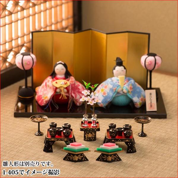 リュウコドウ 小道具雛人形 ひな人形 小道具 ちりめん お膳揃い 1組