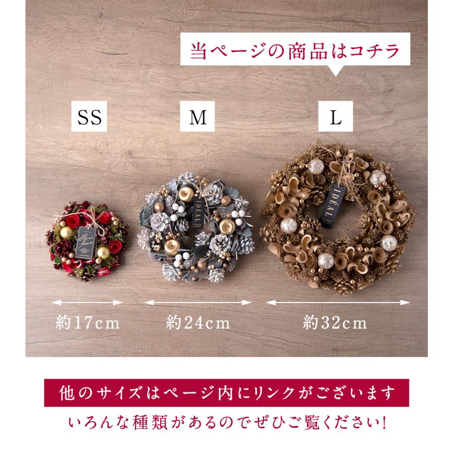＆Flower SALE クリスマス リース 2024 Lサイズ 30cm以上 BOX付き 赤