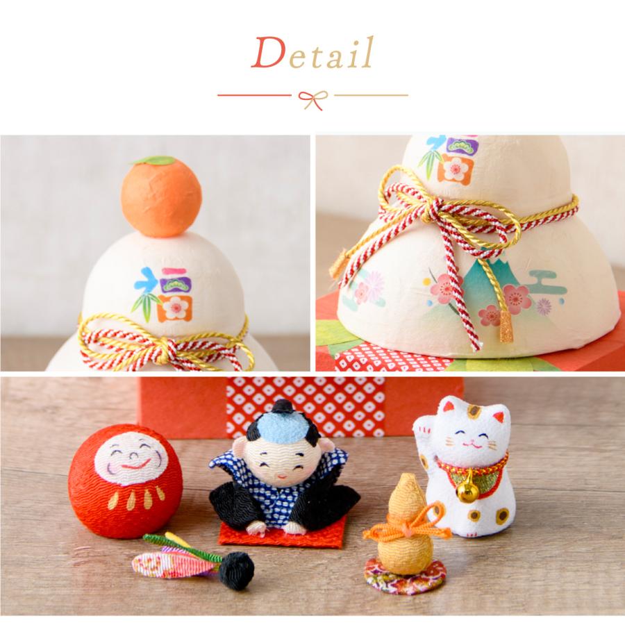 リュウコドウ 鏡餅 迎春飾り 正月飾り ちぎり和紙 彩 五福鏡餅 干支