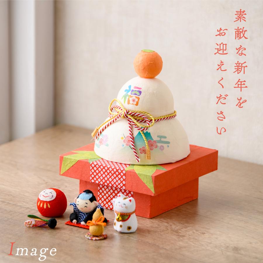 リュウコドウ 鏡餅 迎春飾り 正月飾り ちぎり和紙 彩 五福鏡餅 干支