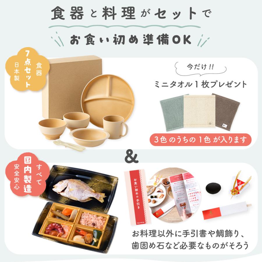 5%OFF 6/16 正午まで ママ応援!! お食い初めセット 料理セット 子ども食器 100日祝い かんぺきセット やさしい彩り キッズの画像
