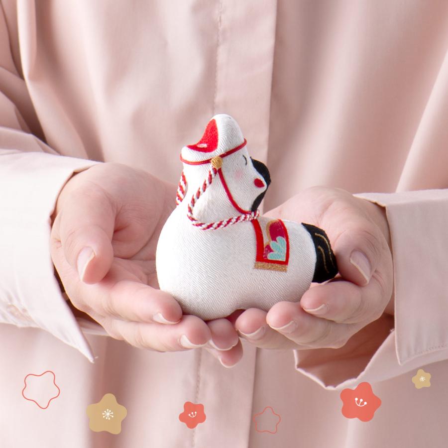 リュウコドウ 新作 干支 置物 午年 午 馬 うま ウマ 干支飾り ちりめん