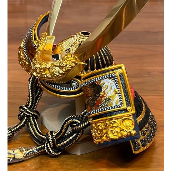 【お子様の名前とご家紋入りふくさ付き!】コンパクト兜収納箱飾り　五月人形 |  | 05