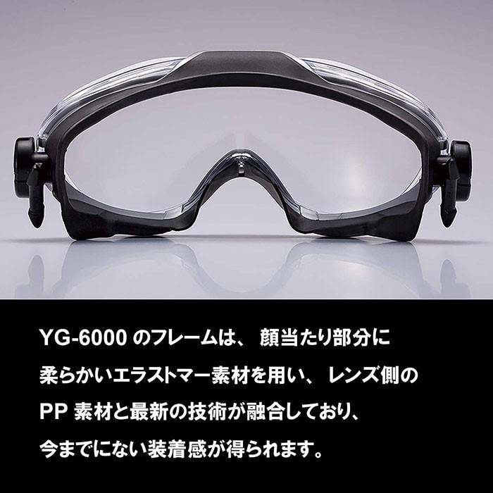 ゴーグル型保護めがね YG-6000 クイックベルト仕様 ヘルメット装着