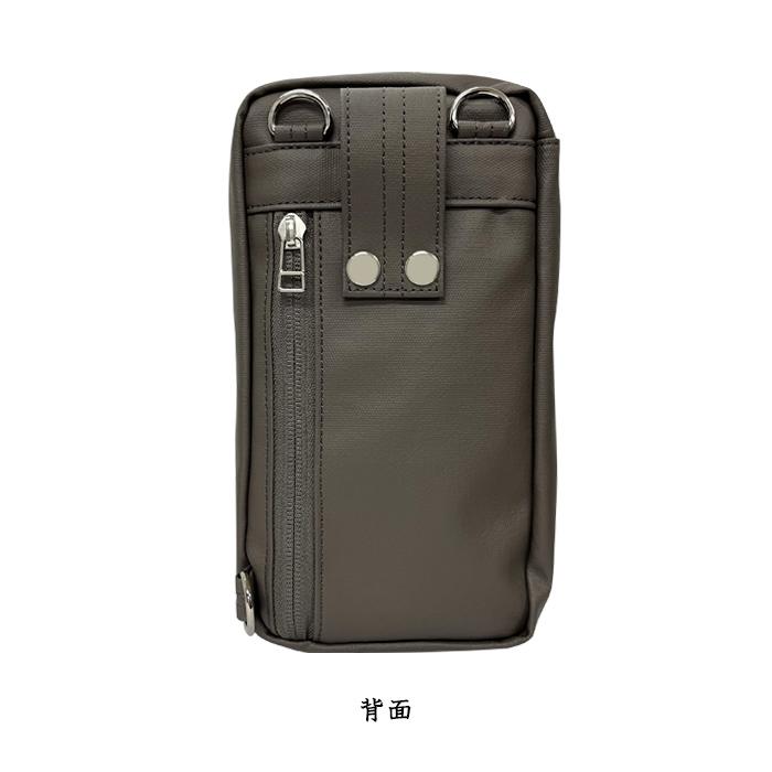 スマホポーチ スマホショルダー メンズ 豊乃岡帆布 本革 3WAY ポーチ