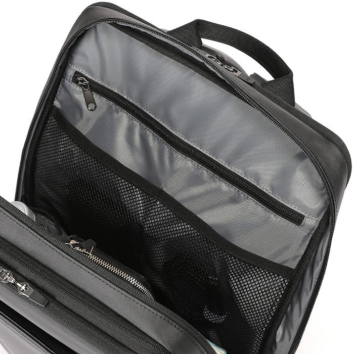 2層ビジネスリュック 42cm(EX6cm) ブラック ベーシックコーティング