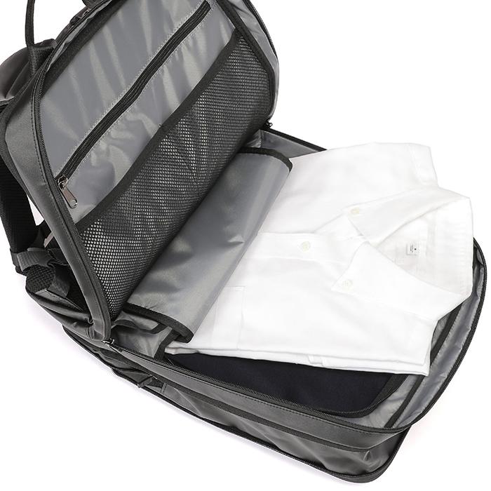 2層ビジネスリュック 42cm(EX6cm) ブラック ベーシックコーティング