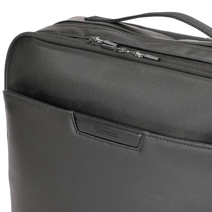 3wayビジネスリュック EX6cm ブラック ベーシックコーティング BERMAS