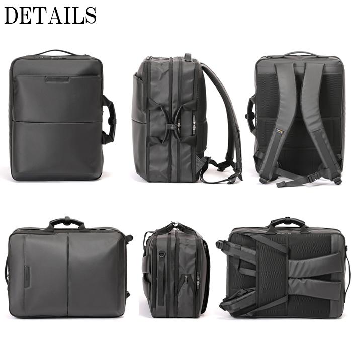 3wayビジネスリュック EX6cm ブラック ベーシックコーティング BERMAS