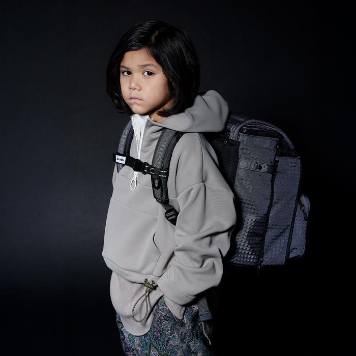 ランドセル型リュックサック スクールバッグ デコレート Lサイズ(25L) ストラップおまけ付き グレー スタッズ風 decorate BUMPY バンピー DMS-100