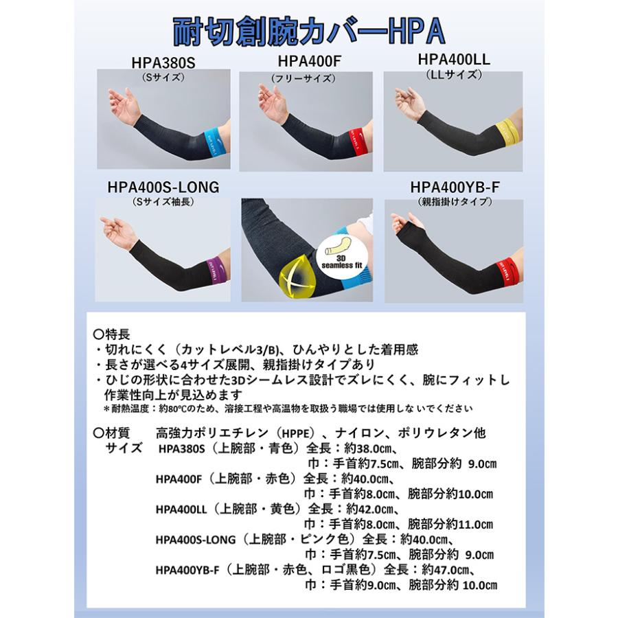 耐切創アームカバー 耐切創レベル3/B 日本製 フットマックス 耐切創腕