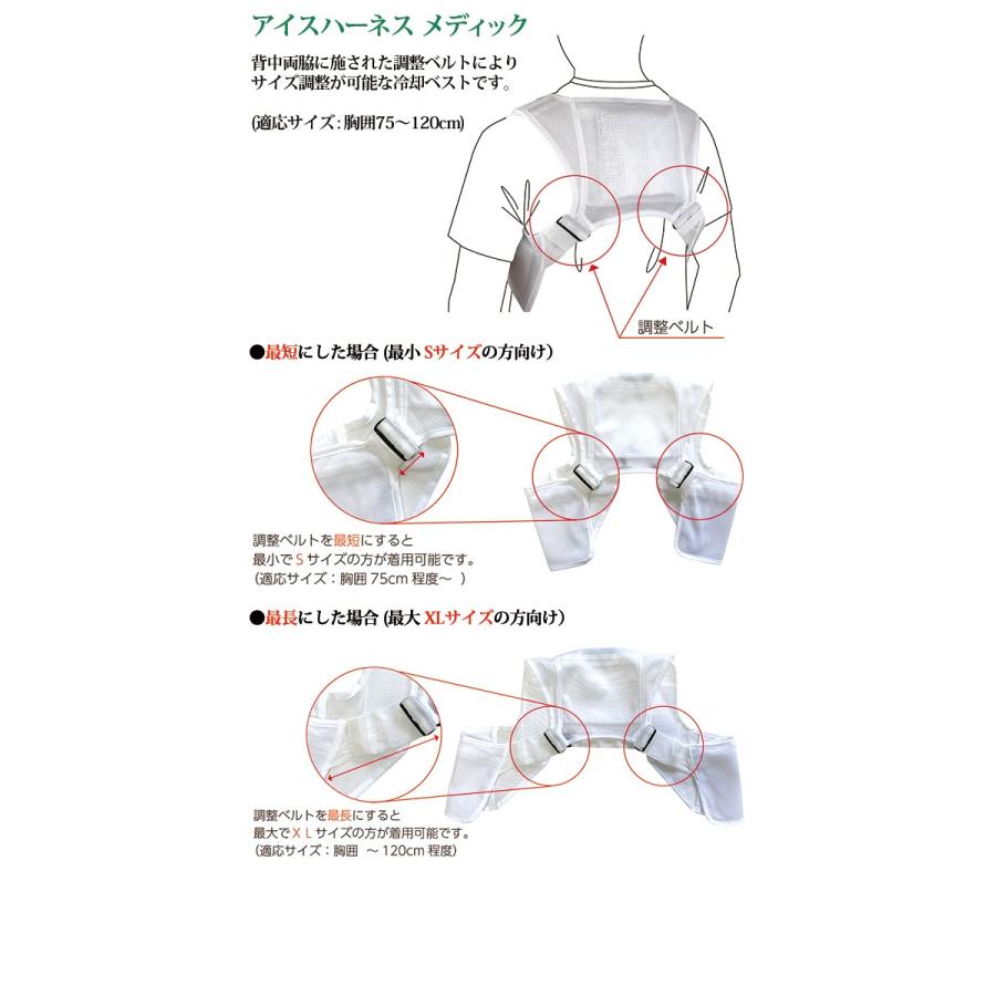 SからXL全サイズ調整可能 医療現場向け 熱中症対策グッズ 暑さ対策