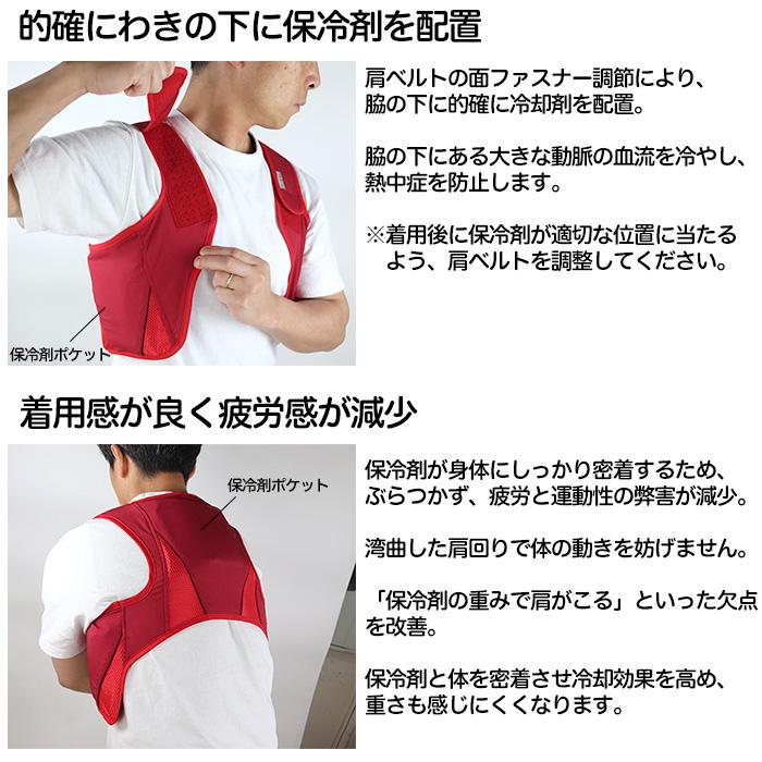 アイスハーネス　保冷剤6個入り　ストラップ付き 冷却ベスト アイスハーネス スタンダード 保冷剤6個付きセット
