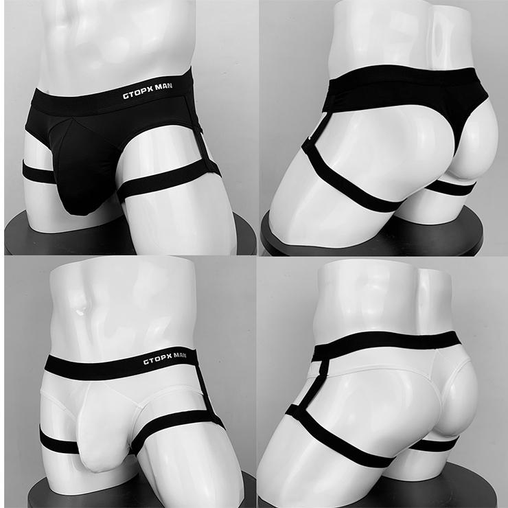 GTOPX/Charm Thong  メンズ レギンス 柔らか生地 セクシー下着 ローライズ ストレッチ 弾性 吸水速乾 モノトーン ジョックストラップ T-バック｜akahimensfashion｜03