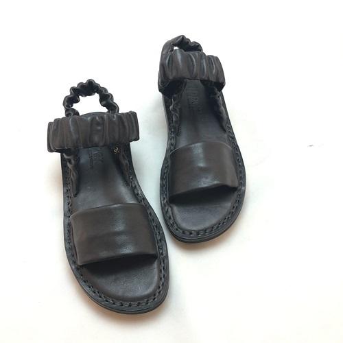 2026春夏新入荷 trippen トリッペン SYNCHRON-WAW サイクロン BK-BK-BK サンダル 一本ベルト シンプル 厚底 レディース レザー 本革 靴の画像
