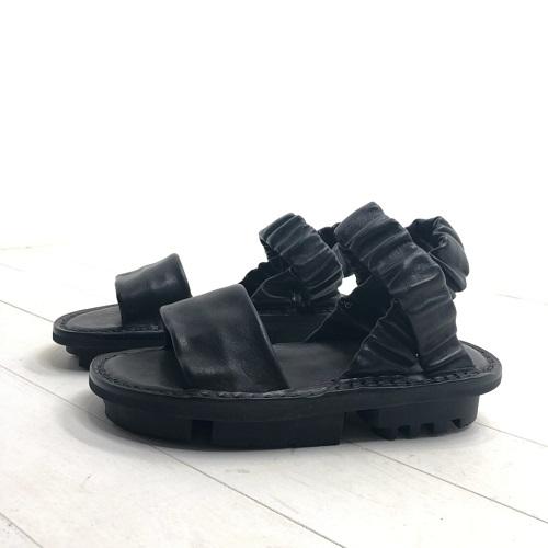 2026春夏新入荷 trippen トリッペン SYNCHRON-WAW サイクロン BK-BK-BK サンダル 一本ベルト シンプル 厚底 レディース レザー 本革 靴の画像