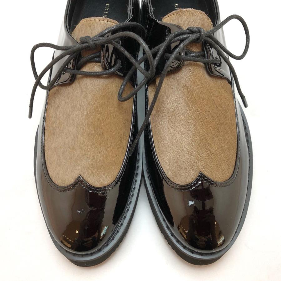 【公式 / 新香り発売】CHIAKI KATAGIRI チアキカタギリ レースアップシューズ 厚底 ポニー エナメル 靴 83ck1160170blc 入園式 靴