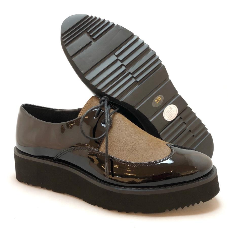 【公式 / 新香り発売】CHIAKI KATAGIRI チアキカタギリ レースアップシューズ 厚底 ポニー エナメル 靴 83ck1160170blc 入園式 靴