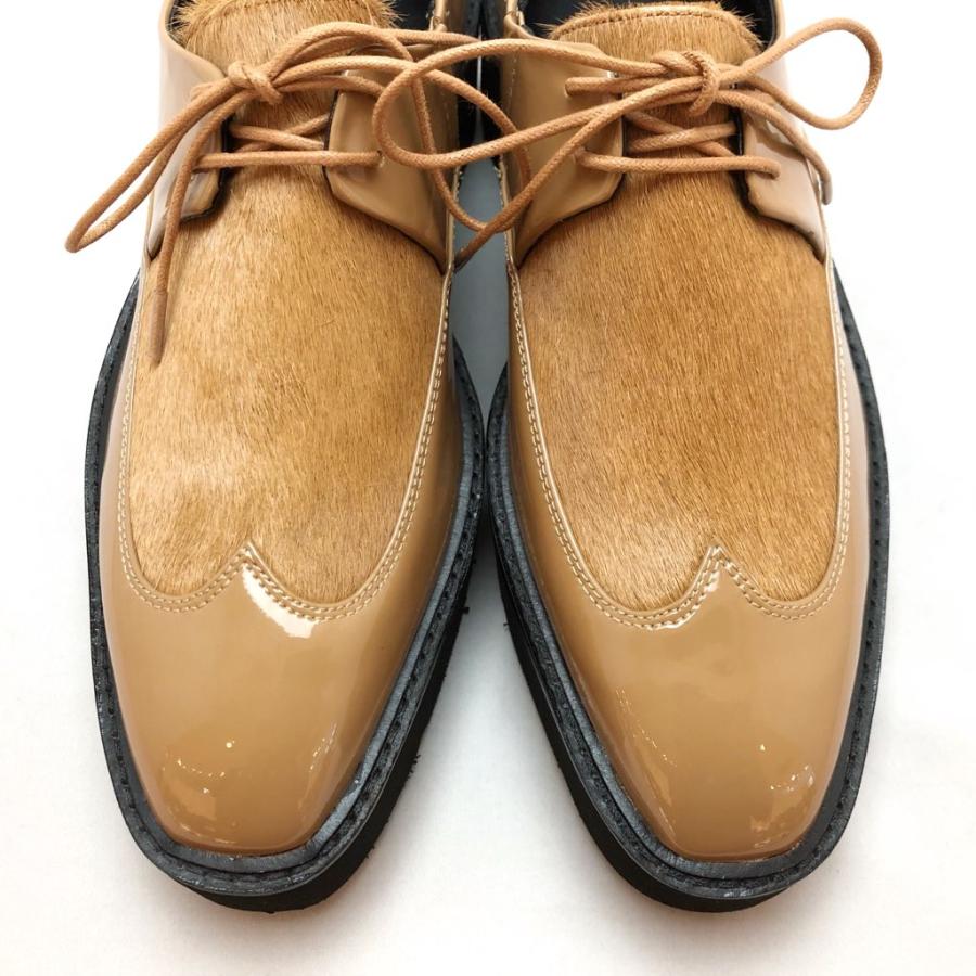 【おすすめ】CHIAKI KATAGIRI チアキカタギリ 厚底シューズ レースアップ エナメル ポニー コンビ 靴 83ck1160242 ボアダイヤル