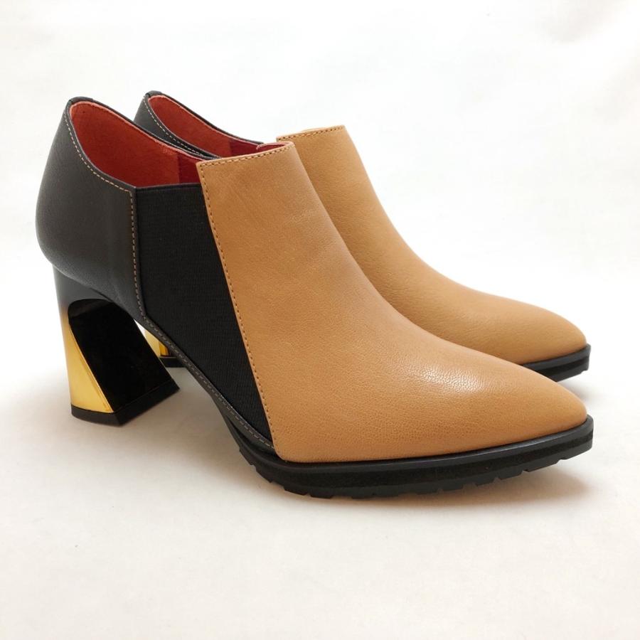 MANA マナ ブーティー ヒール サイドゴア パンプス 本革 靴 88mn511092  