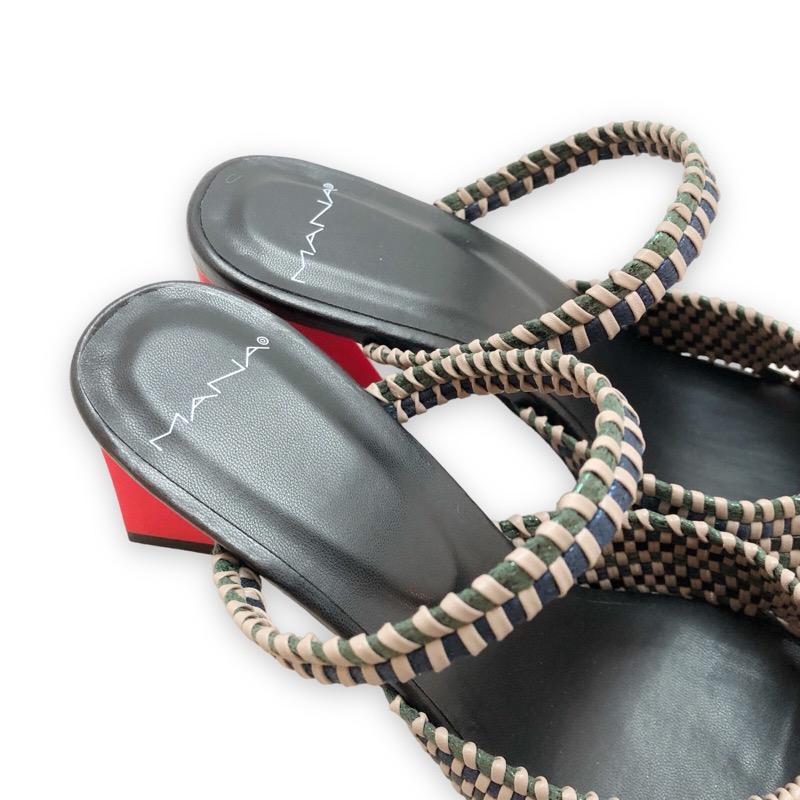 MANA マナ ミュール サンダル オープントゥ 靴 532162 : あかい