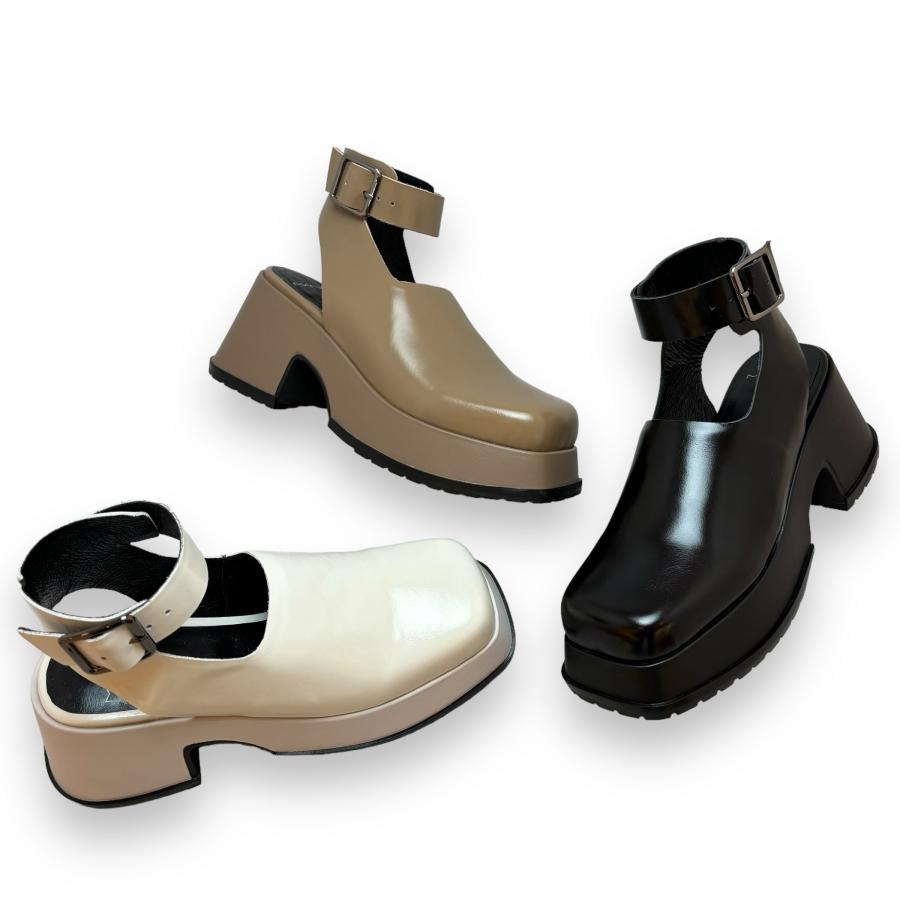 美品 MANA ビッグベルト・ボリュームソールシューズ 24.5cm 39 MANA