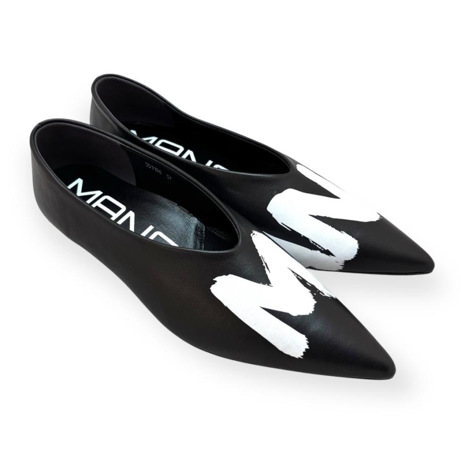 MANA マナ パンプス チェーン ポインテッド 型押 本革 靴 MANA マナ パンプス チェーン ポインテッド 型押 本革 靴