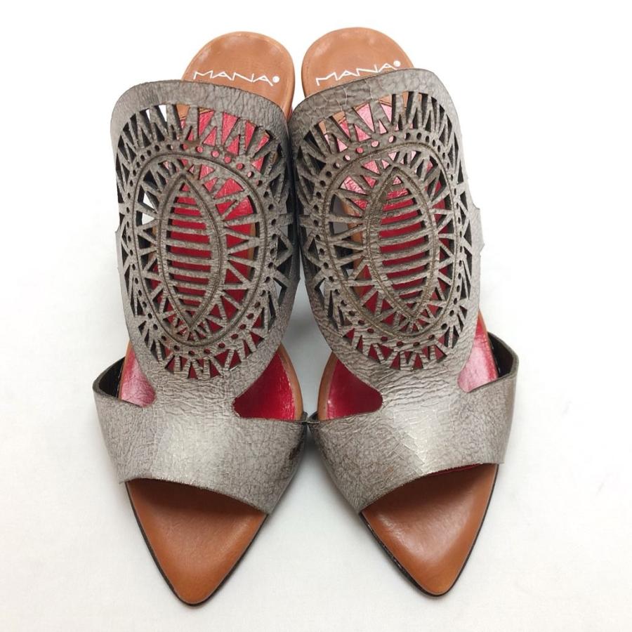 2023春夏再入荷 MANA マナ ミュール サンダル レーザーカット 靴