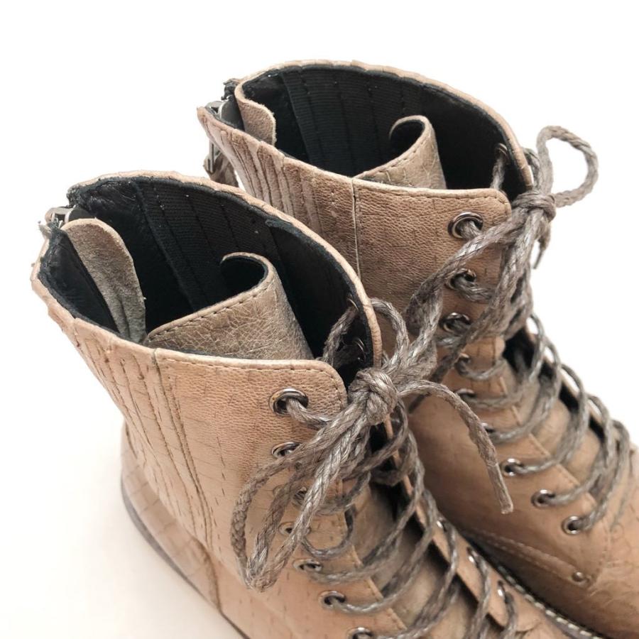 yuko imanishi + 厚底 ブーツ ホワイト レザー センタージップ yuko imanishi + 厚底 ブーツ ホワイト レザー センタージップ