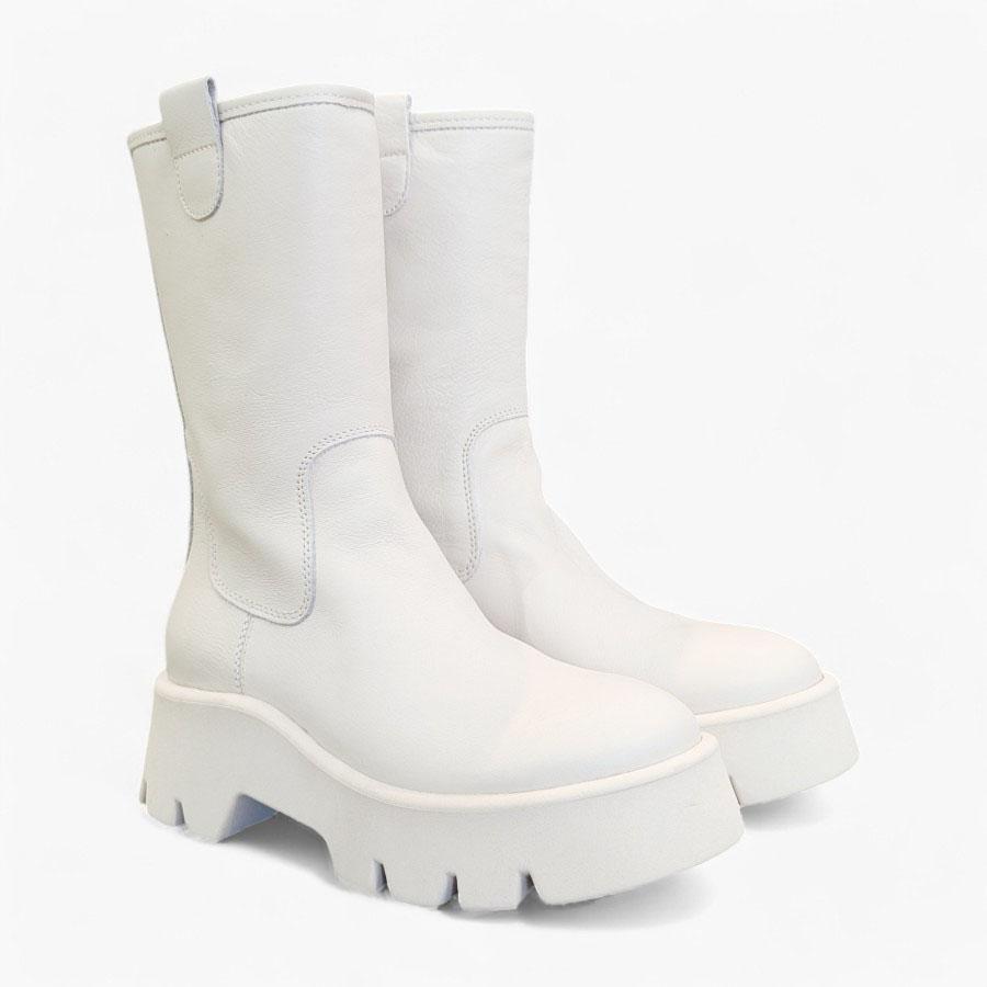 R&E ホワイト 厚底ブーツ サイドファスナーMサイズ R&E ホワイト 厚底ブーツ サイドファスナーMサイズ
