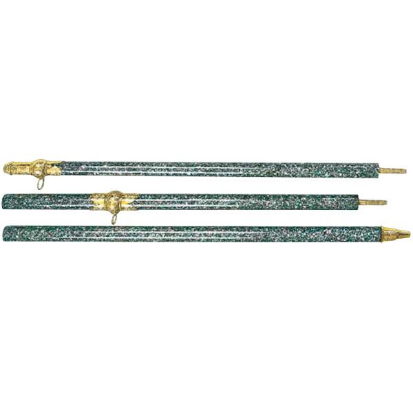 青貝塗　本金彫刻入金具付240cm　30φ：刺繍旗や、校旗に使用する旗棒