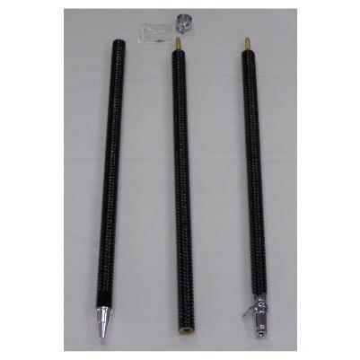 黒塗千段巻棒金ネジ（金具付き）210cm 30φ：優勝旗に使用する千段巻