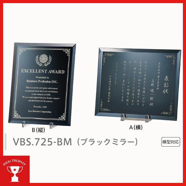 表彰楯 VBS725BM-A：勤続表彰・企業表彰・代理店表彰・周年記念・竣工