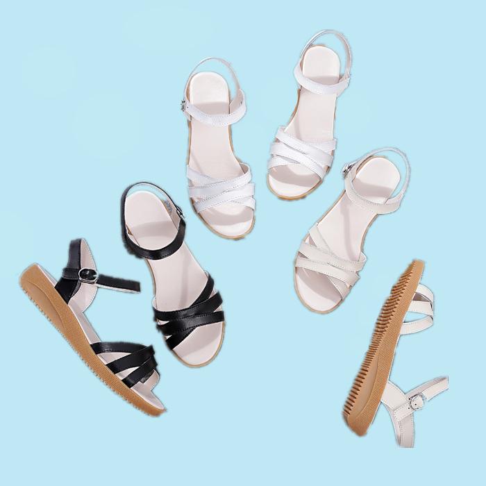 送料無料】サンダル レディース 低めヒール 歩きやすい シューズ 靴