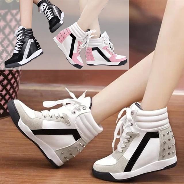スニーカー インヒールスニーカー レディース 8cmヒール靴 赤字覚悟限定 ウェッジソール 大人気コレクション 身長靴 女性 美脚 身長ハイカット シューズ 靴 Nxfbx アカルイ市場 通販 Yahoo ショッピング