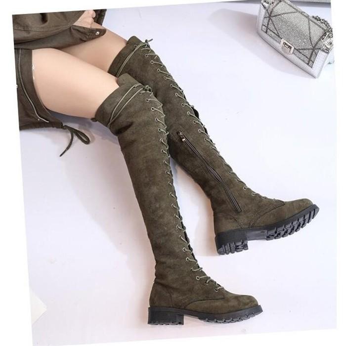 ロングブーツ レディース 美脚 ローヒール3cm ブーツ ストレッチ