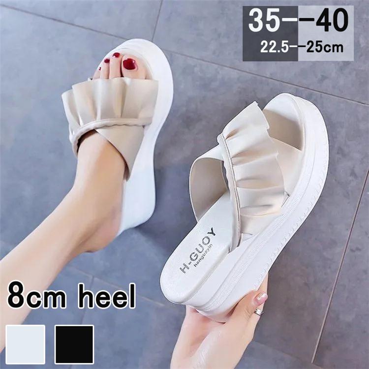 8cm 厚底サンダル レディース ウエッジサンダル ミュール シューズ 靴 レディース コンフォート サボ サンダル オフィス スリッパ 歩きやすい スポーツ Zxnx02 アカルイ市場 通販 Yahoo ショッピング