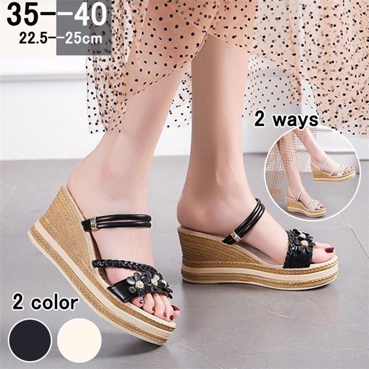 8cm 厚底サンダル 2ways レディース ウエッジサンダル ミュール シューズ 靴 レディース コンフォート サボ サンダル オフィス スリッパ 歩きやすい スポーツ Zxnx03 アカルイ市場 通販 Yahoo ショッピング