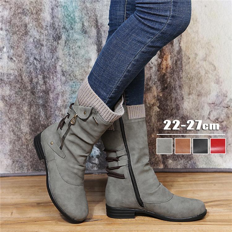 数々の賞を受賞 マーティンブーツ レディース 通勤 通学 旅行 靴 22 27cm サイドファスナー ブーツ ロングブーツ スクエアトゥ ミドルヒール