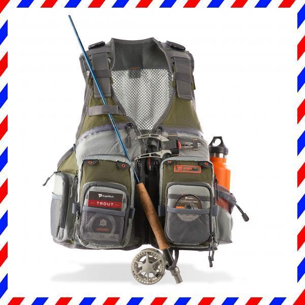 (Forest) - Fly Fishing Vest for Anglers Mesh Adjustable for ・・・ メタルジグ