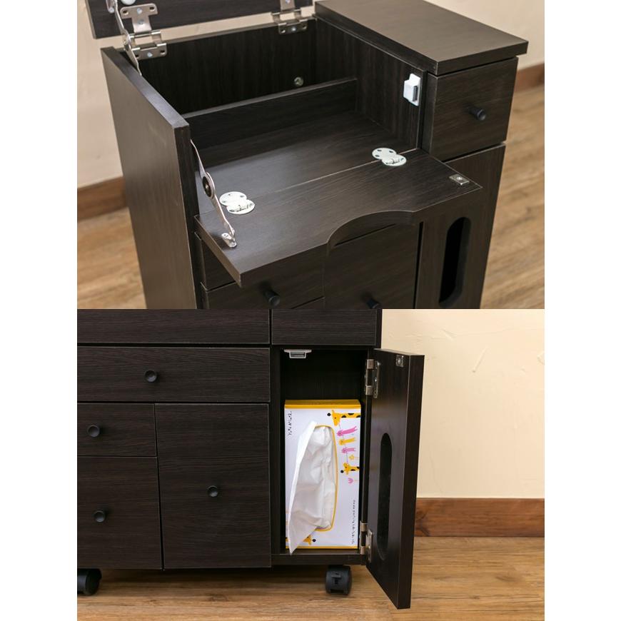 正規 新品 送料無料 コスメワゴン 横型 ダークブラウン