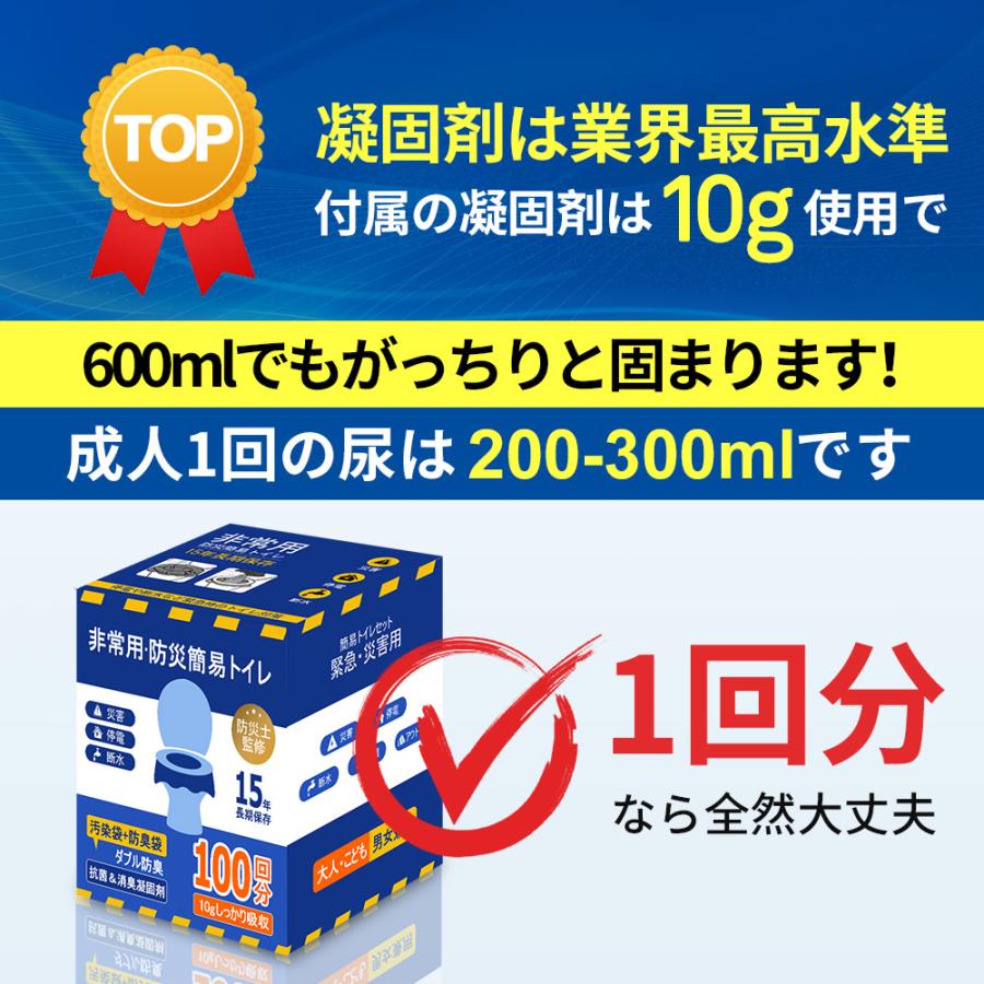 簡易トイレ 非常用トイレセット 100回分 防災グッズ 防災セット 防臭袋