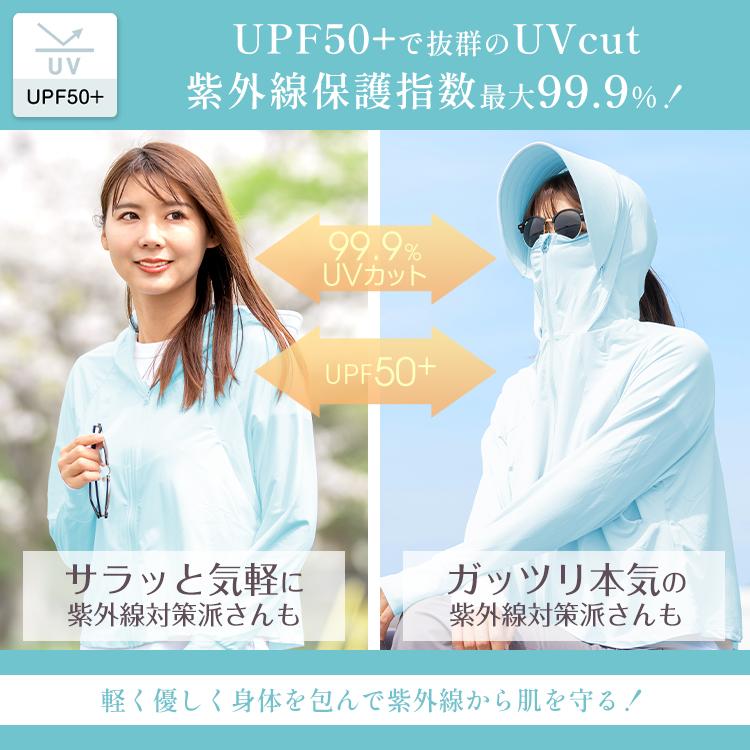 ラッシュガード 接触冷感 UVパーカー UVカット UPF50+ 日焼け止め